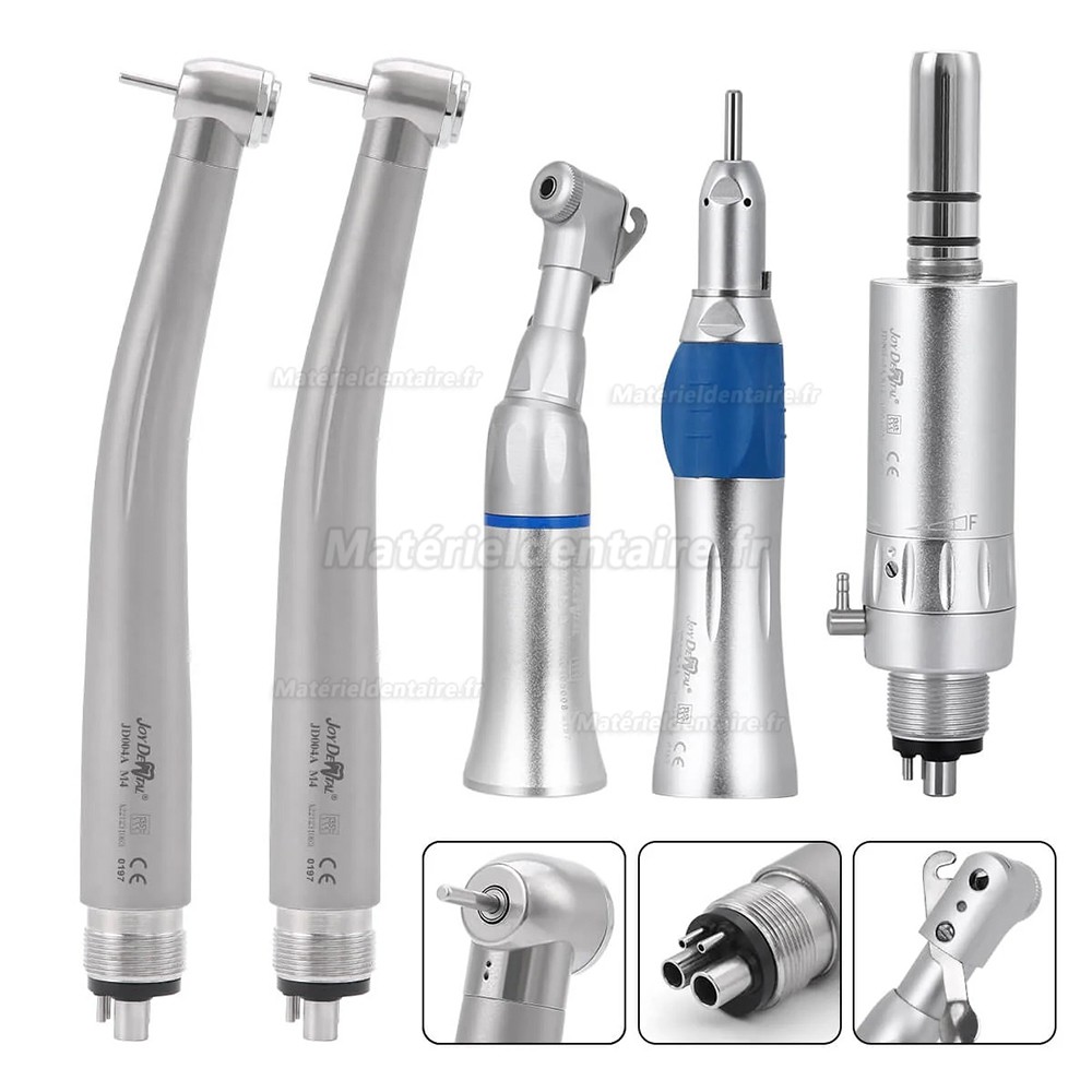 Kit de pi&egrave;ces &agrave; main dentaires &agrave; 4 trous (contre-angle + pi&egrave;ce &agrave; main droite + souffleur d'air + pi&egrave;ce &agrave; main &agrave; turbine)